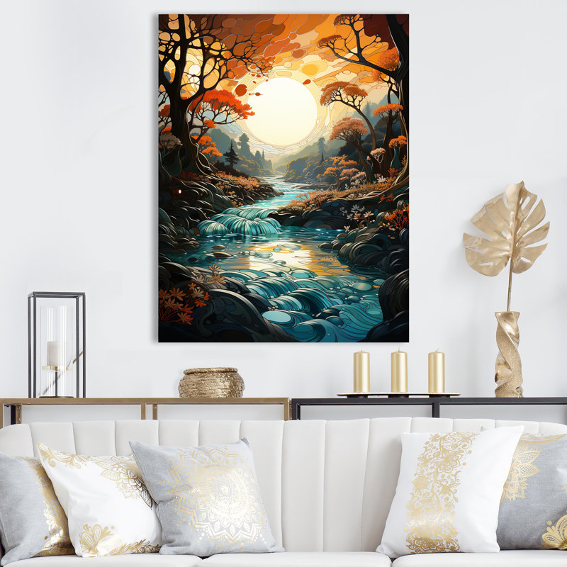 Rivière de la sagesse, Toile tendue, H 32 po x l 24 po x P 1 po