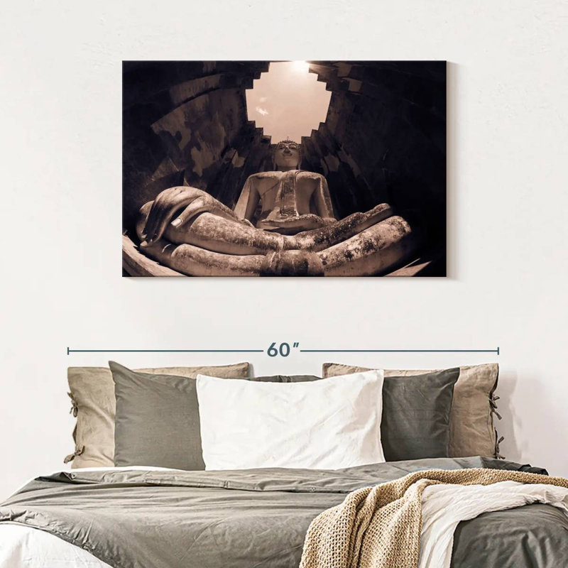 Bouddha Javetta Sukhothaï, vieille ville, H 30 po x l 45 po