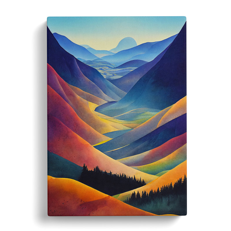 XC1022-1600X Colourful Landscape Mountain No.1 - Wrapped Canvas Print, 76cm H x 50cm W x 3cm D