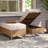 2-Piece Outdoor Wicker Storage Ottoman Set