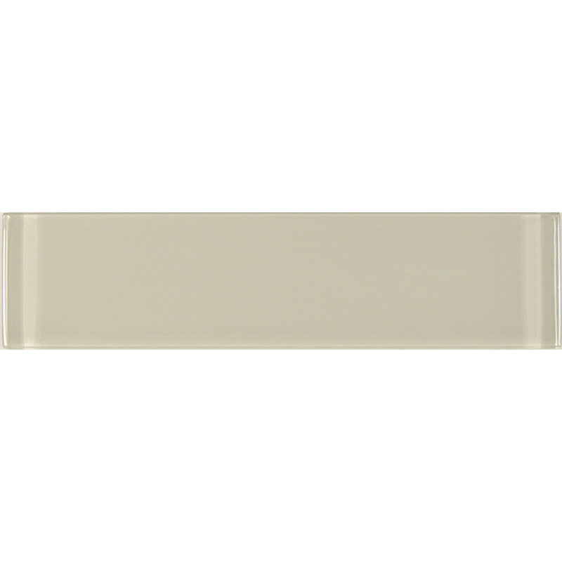 Metro 3 in. x 12 in. Glass Straight Edge Subway Wall & Pool Tile, Crème