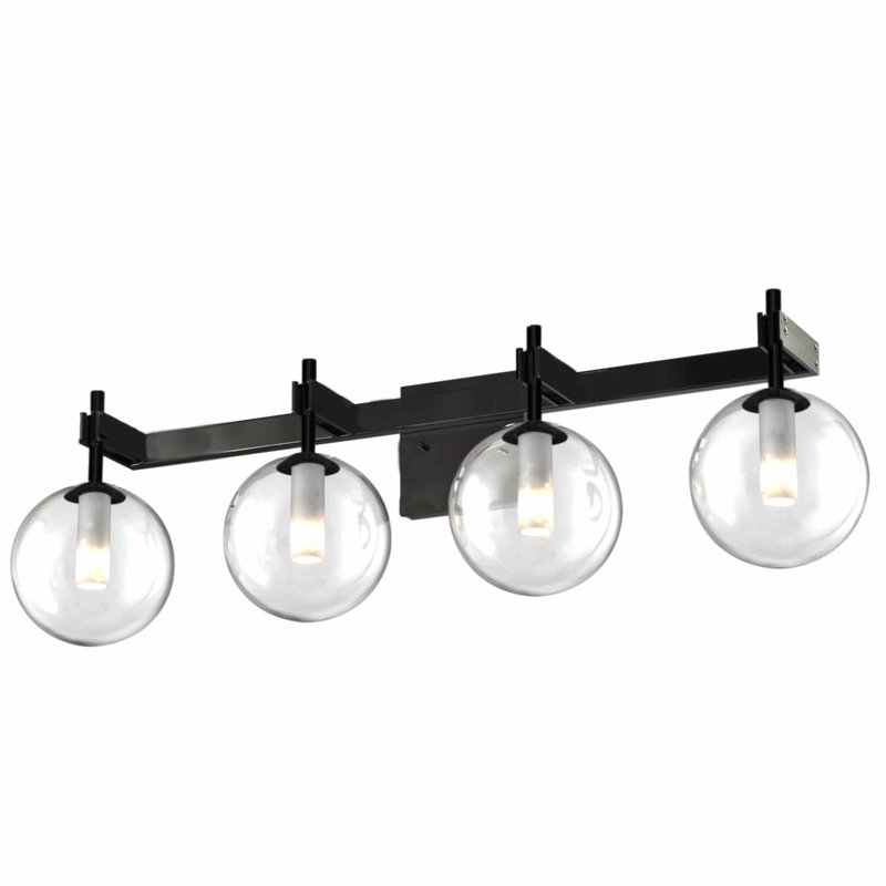 Éclairage pour meuble-lavabo 4 lumières Sumner, Noir, Gris