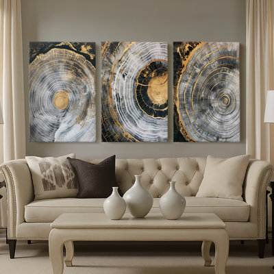 ABSTRACT Series CCXLVII  -Custom Wrapped Gallery Canvas - 3 Pieces