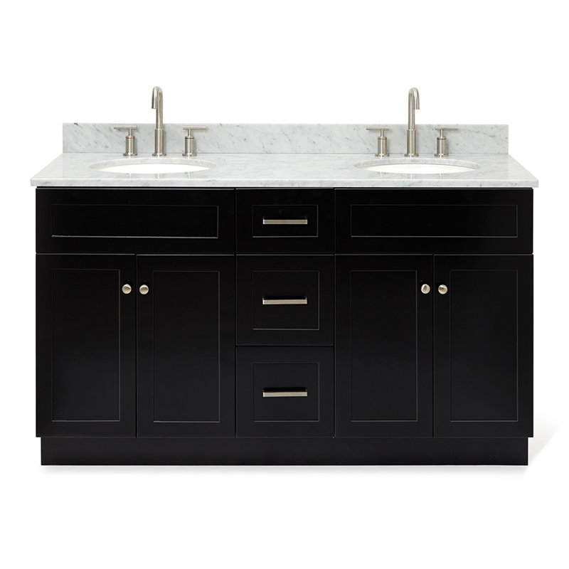Ensemble de meuble-lavabo double 61 po Partham, Noir