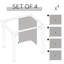 Abdas 4 Pack Replacement Gazebo Curtains for Most 3x3m Gazebo Light Grey