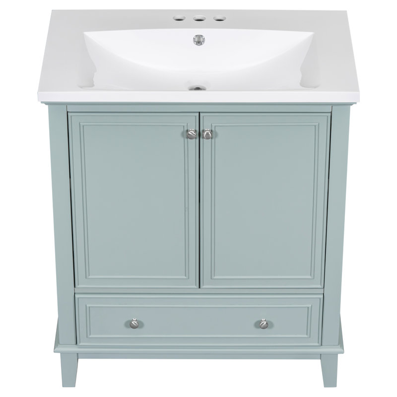 Meuble-lavabo 30 po avec lavabo, Vert, Or