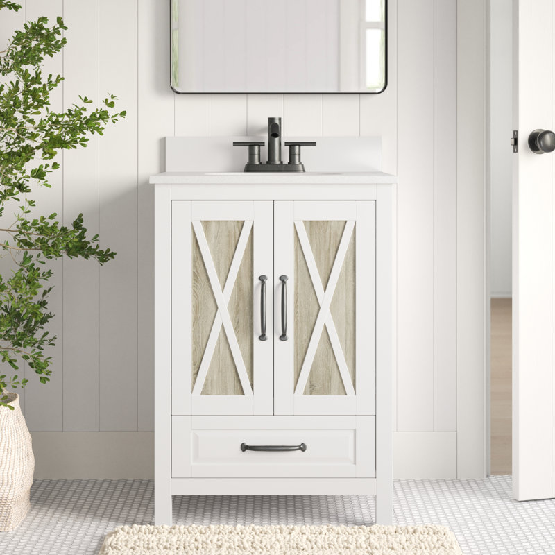 23.88'' Single Bathroom Vanity with Ceramic Top