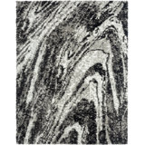 Abstract Area Rug in Black