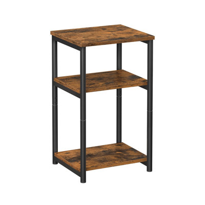 Anesha 3 Tier Square Side Table With Steel Frame