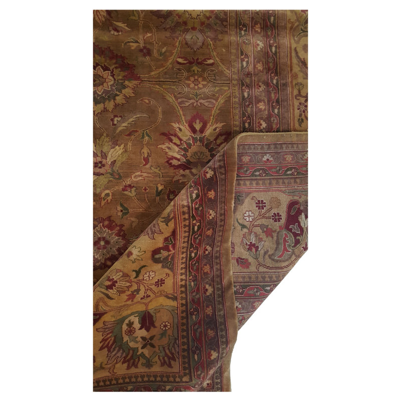 Tapis noué à la main 14 po x 23 po Agra