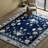 Non-Slip Floral Machine Washable Area Rug in Blue/Cream for Living Room, Bedroom, Hallway Runner Indoor Rugs-985844892