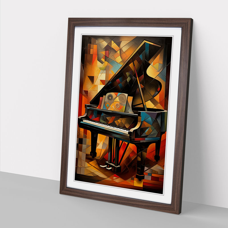 Piano Orphism - Single Picture Frame Print on Wood, Walnut, 64" H x 46" W x 2" D