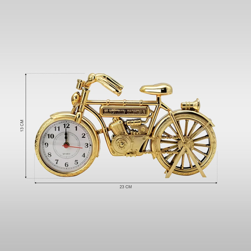 Vintage Roman Numeral Quartz Movement / Crystal Alarm Tabletop Clock Brass