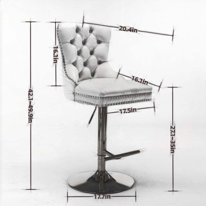 Ensemble de tabourets de bar rembourrés Adjusatble, Gris foncé, Noir, noir, noir, noir