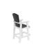 2 chaises hautes d'extérieur - tabourets de bar de patio avec dossier haut en blanc et gris pour le jardin et le balcon
