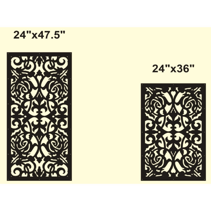 Classic Aluminum Laser-Cut Privacy Screen Panel  – Powder-Coated Outdoor Metal Wall Art, Decorative Garden Fence Privacy Divider