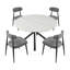 Ensemble de 2 chaises de salle à manger modernes, dossier rond incurvé et structure en métal gris