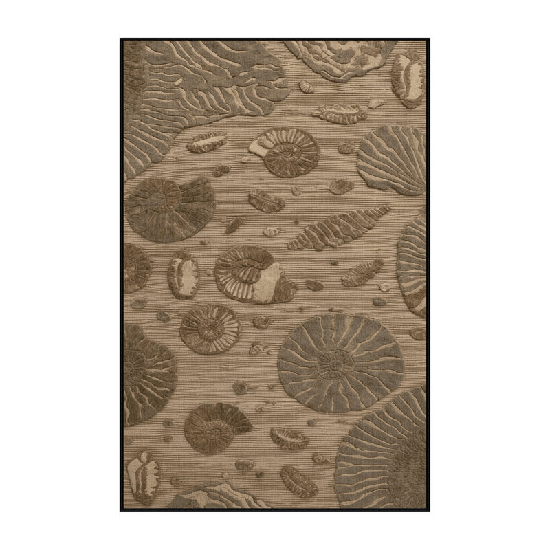 Machine Washable Nature Brown Area Rug, Rectangle 7' x 10'