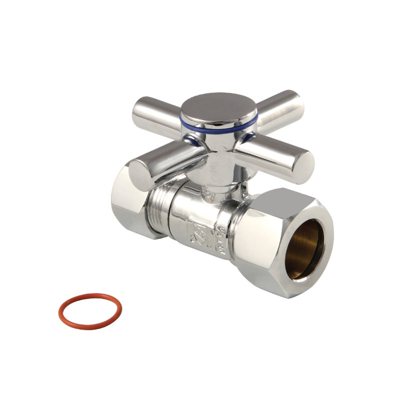 Kingston Brass Concord 5/8 "Ips X 1/2" O.D. Soupape droite Comp Comp Turn, Chrome poli