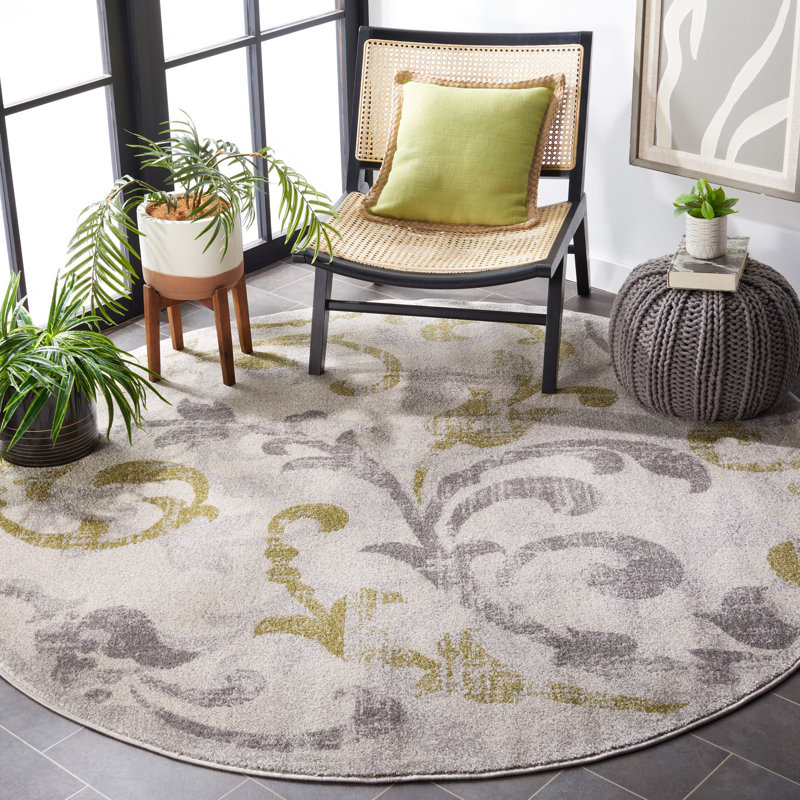 Tapis ivoire / gris clair Ammundsen, Rond 7 pi