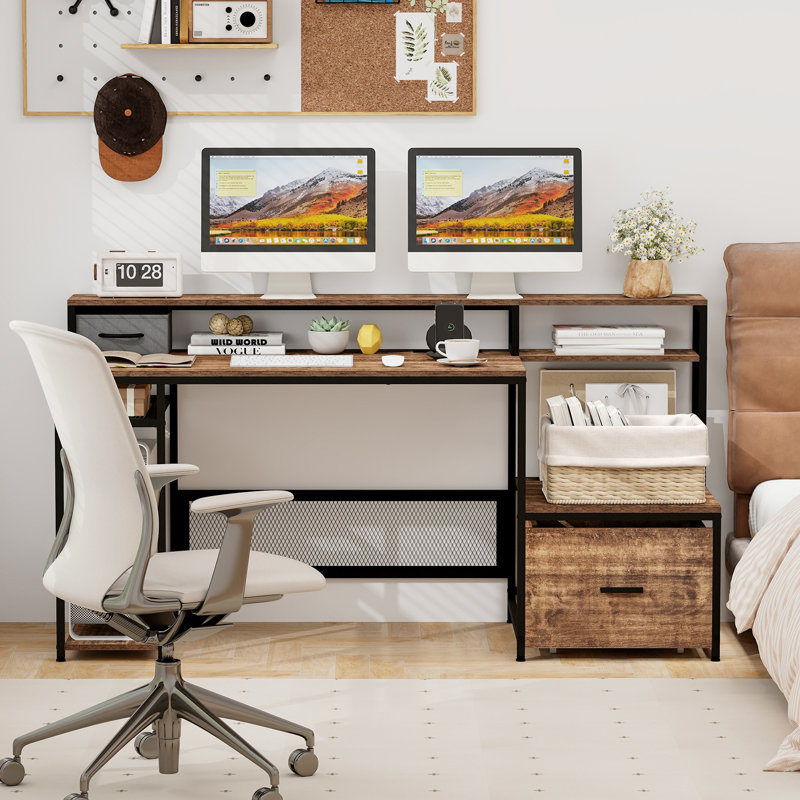 Metal Base Computer Desk