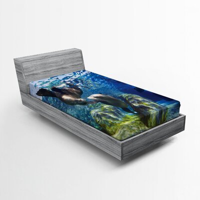 Sea Animals Fitted Sheet -  Ambesonne, bs_17280_twin