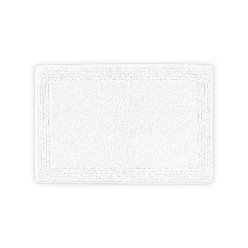 1 tapis de salle de bain réversible 100% coton touffeté 3000 g / m² 20 x 30 po blanc, Simple - L 30 po x l 20 po, Blanc