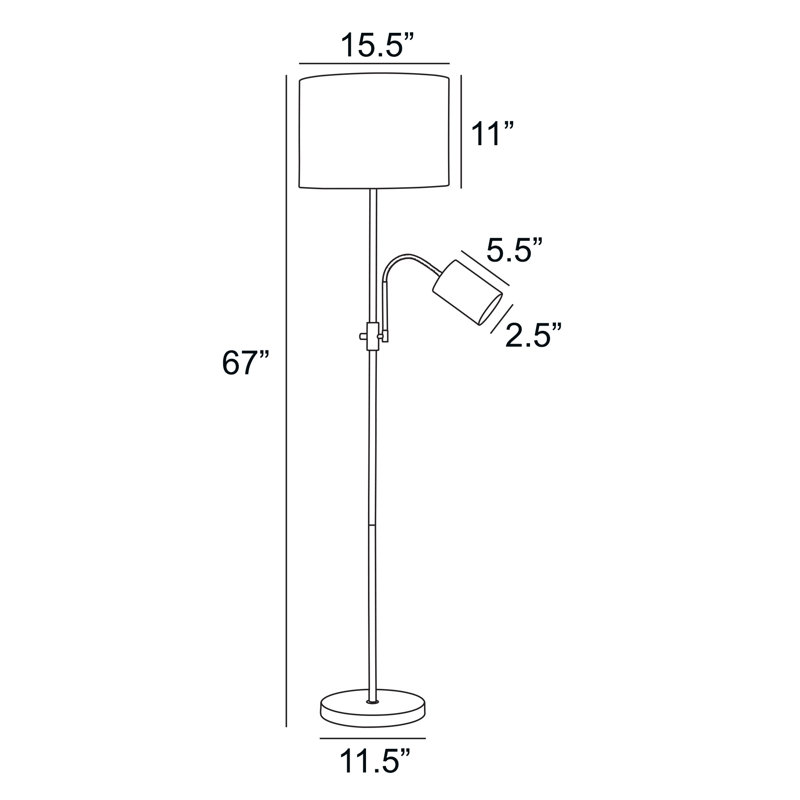 67'' Traditional Floor Lamp, Antique Brass