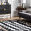 Tapis noir crocheté à la main Bacourt-20542680