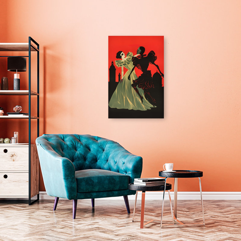Danse de la Mort - Affiche abstraite contemporaine, 36" H x 24" W