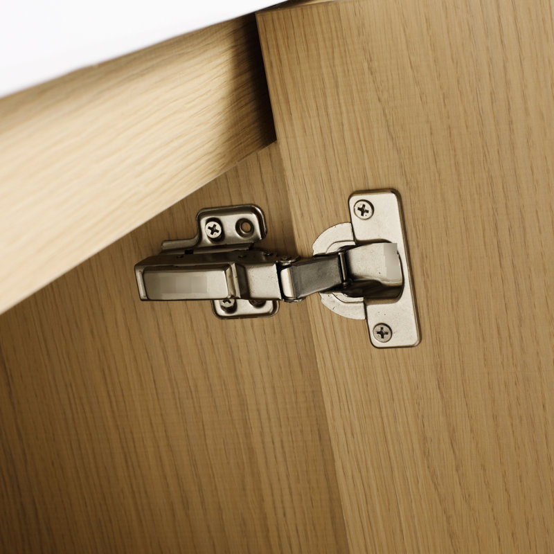 Armoire de salle de bain moderne 48 po - 3 portes à fermeture en douceur, portes de placard autoportantes en contreplaqué