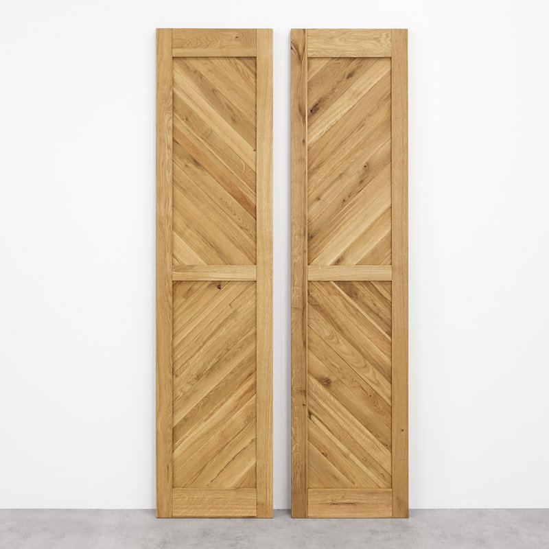Solid Oak Barn Door with Single Bi-Folding System, Natural Oil
