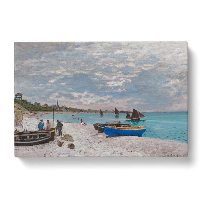 The Beach At Sainte-Adresse by Claude Monet - Wrapped Canvas Painting, 35cm H x 50cm W x 3cm D