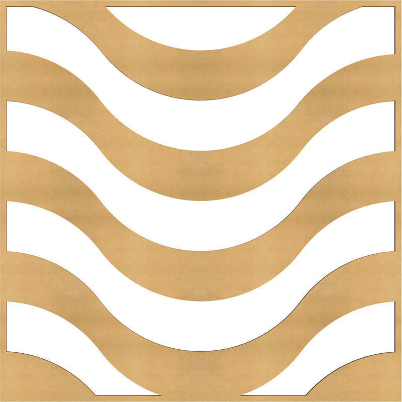 Panneaux muraux décoratifs en bois Parker, H 23,375 po x l 23,375 po x P 0,375 po, Bois peint