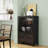 Sturdy Storage Cabinet with 4 Iron Doors and Adjustable Shelf-347324766