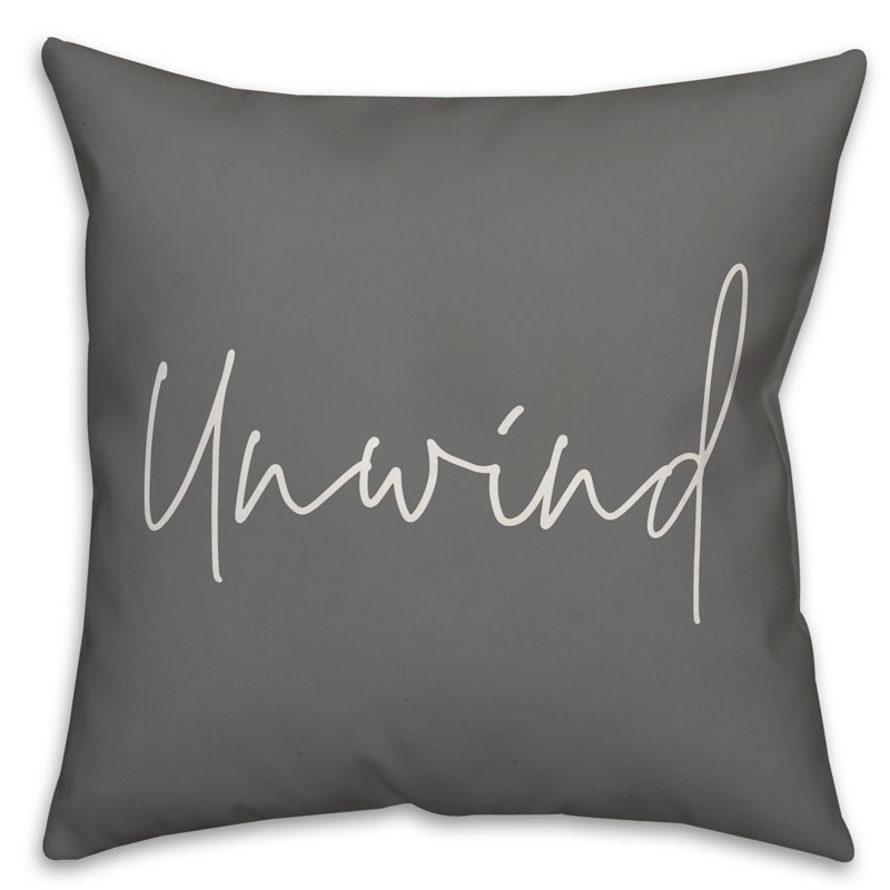 Outdoor Throw Pillow, 16" x 16", Gray/White