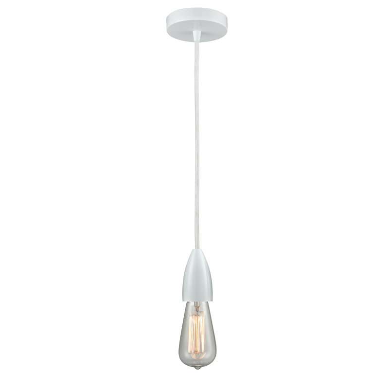 Cecile 1 - Light Single Pendant, White/White