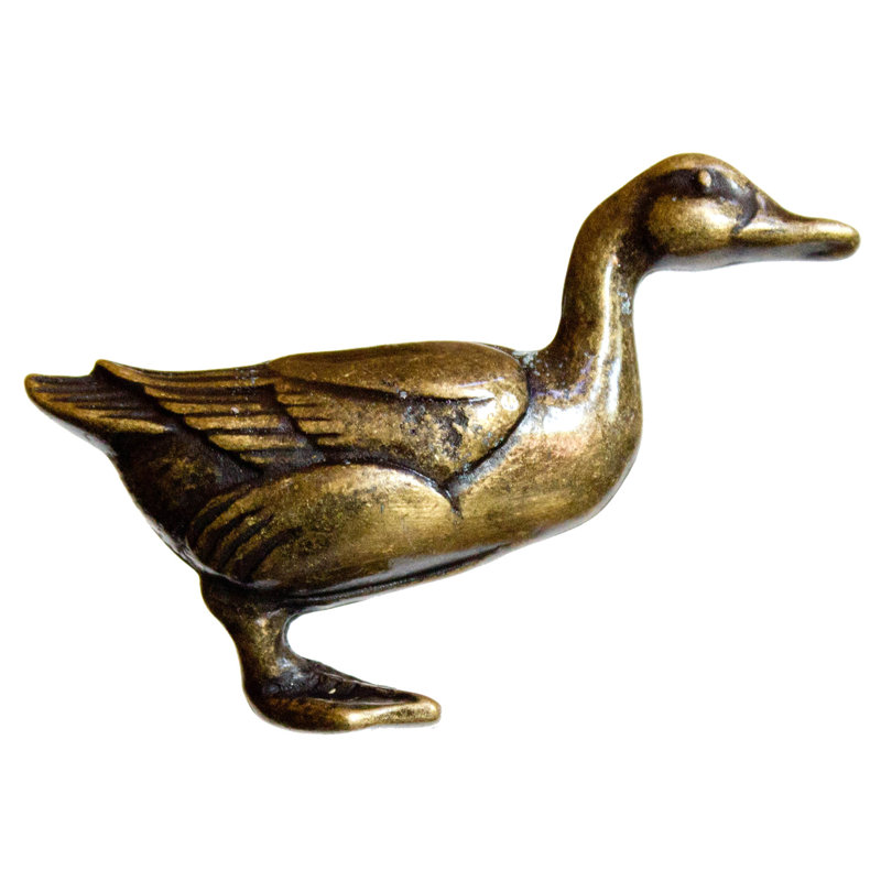 Poignée fantaisie surdimensionnée 3 po Duck, Laiton