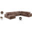 Canapé modulaire réversible en similicuir de 160 po de large avec repose-pieds-87141505