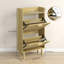 Narrow Shoe Cabinet with 2 Rattan Flip Drawers for 12 Pairs