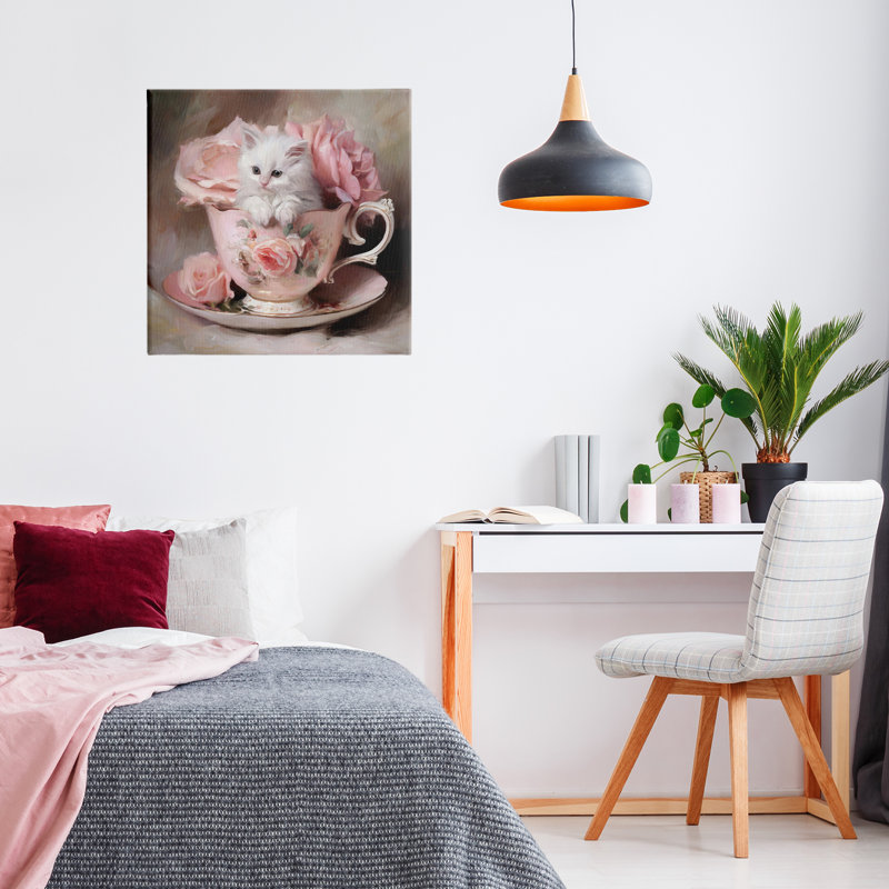 Toile de petit chaton, par Tina LeCour, H 17 po x l 17 po