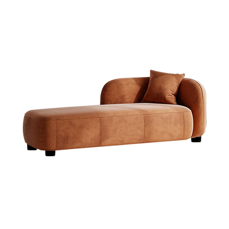Chaise longue rembourrée Kurtlin, Orange, Accoudoir à droite (vu de face)