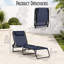 Chaise longue pliante Outsunny, dossier inclinable à 4 positions, siège en filet respirant pour la plage et le patio, bleu foncé-637096412