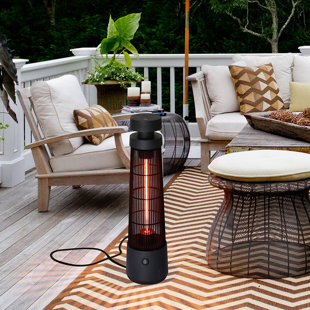 1200W Portable Electric Standing Patio Heater, IP55 Waterproof,Touch Switch
