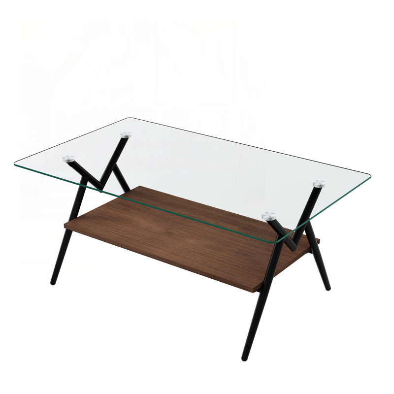 Table basse et tables de bout, ensemble de 3, avec couche de panneau de fibres à densité moyenne, tables modernes pour le salon