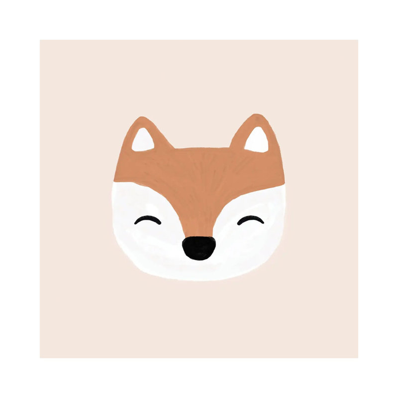 Blush Fox par Orara studio-reproduction d’art, Pas de tapis, H 18 po x l 18 po x 1,5 po, Toile tendue