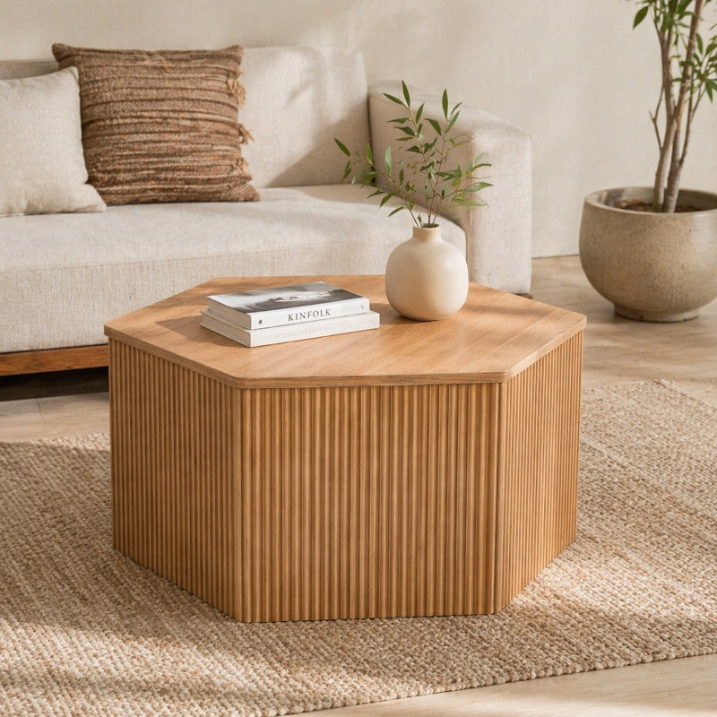 Table basse cannelée
