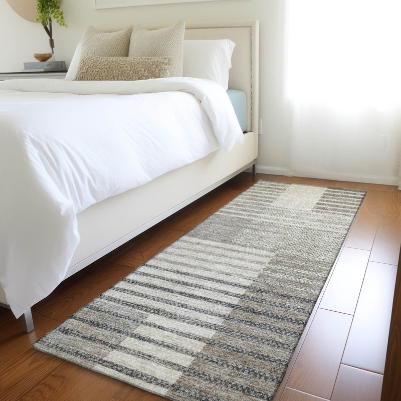 Premium Machine Washable Prisco Beige Rug, Runner 2'3" x 7'6"