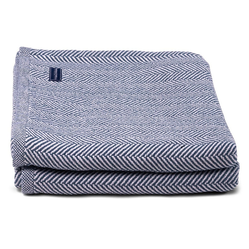 Penobscot Cotton Blanket, 72" x 96", Blue