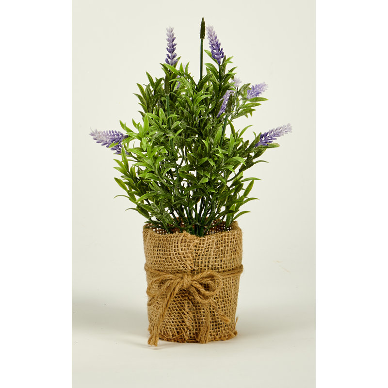 11" Artificial Lavender in 3" Burlap Pot